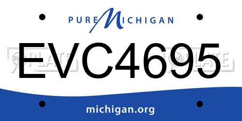 EVC4695 Michigan License Plate