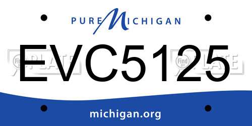 EVC5125 Michigan License Plate
