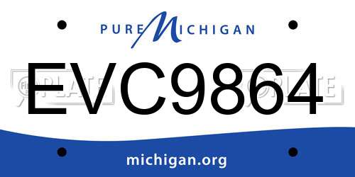 EVC9864 Michigan License Plate