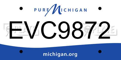 EVC9872 Michigan License Plate