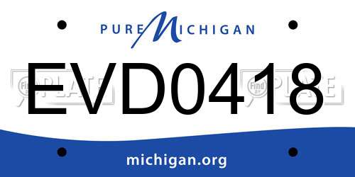 EVD0418 Michigan License Plate