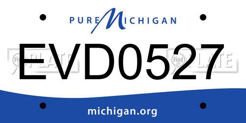 EVD0527 Michigan License Plate