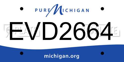 EVD2664 Michigan License Plate