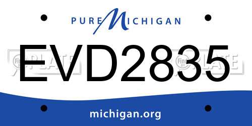 EVD2835 Michigan License Plate