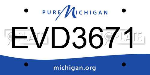 EVD3671 Michigan License Plate