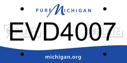 EVD4007 Michigan License Plate