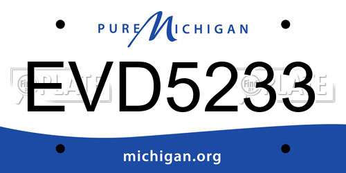 EVD5233 Michigan License Plate