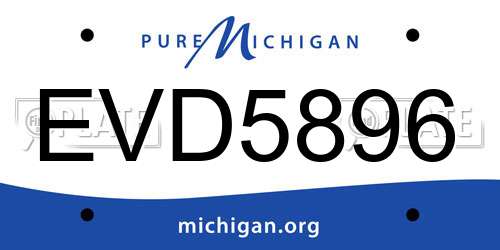 EVD5896 Michigan License Plate