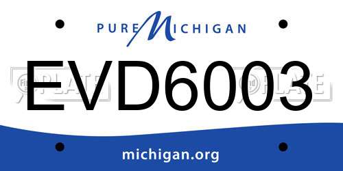 EVD6003 Michigan License Plate