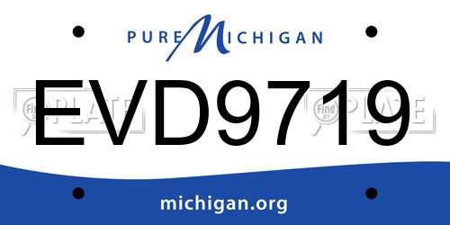 EVD9719 Michigan License Plate