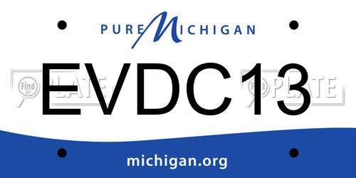 EVDC13 Michigan License Plate