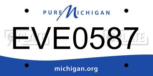 EVE0587 Michigan License Plate