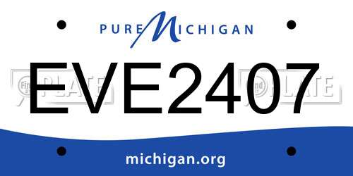 EVE2407 Michigan License Plate