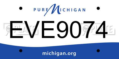 EVE9074 Michigan License Plate