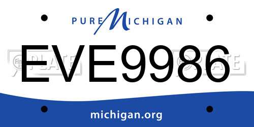 EVE9986 Michigan License Plate
