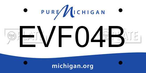 EVF04B Michigan License Plate