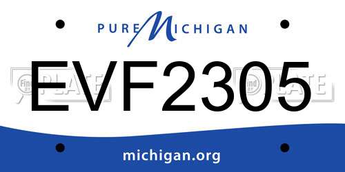 EVF2305 Michigan License Plate