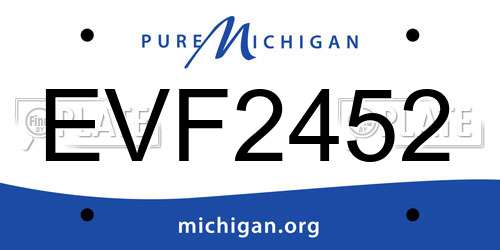 EVF2452 Michigan License Plate