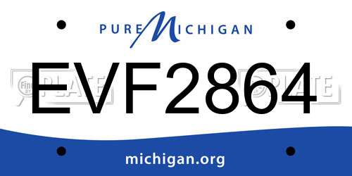 EVF2864 Michigan License Plate