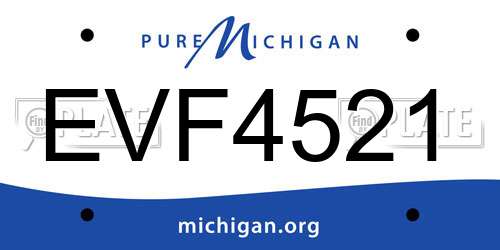 EVF4521 Michigan License Plate