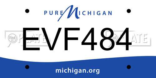 EVF484 Michigan License Plate