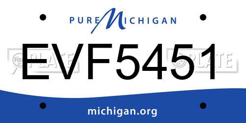 EVF5451 Michigan License Plate