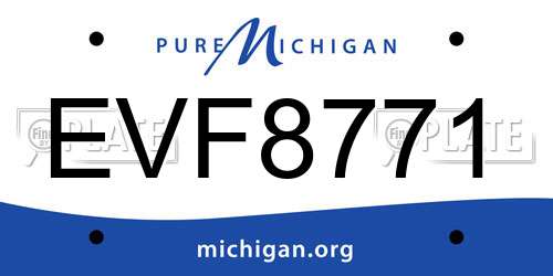 EVF8771 Michigan License Plate