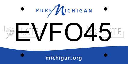 EVFO45 Michigan License Plate