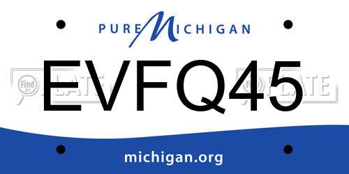 EVFQ45 Michigan License Plate