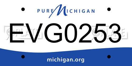 EVG0253 Michigan License Plate