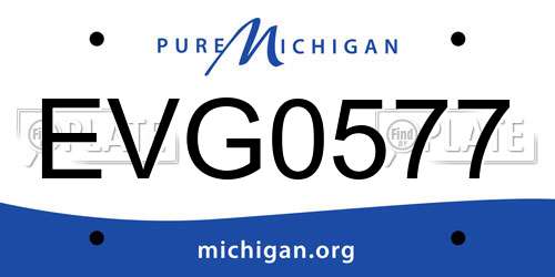EVG0577 Michigan License Plate