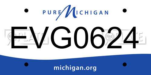 EVG0624 Michigan License Plate