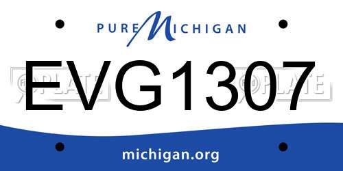 EVG1307 Michigan License Plate