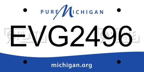 EVG2496 Michigan License Plate