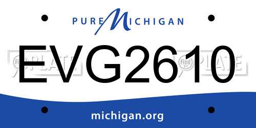 EVG2610 Michigan License Plate