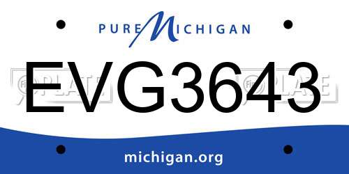 EVG3643 Michigan License Plate