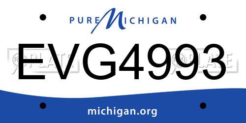 EVG4993 Michigan License Plate