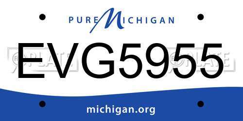 EVG5955 Michigan License Plate