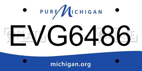 EVG6486 Michigan License Plate