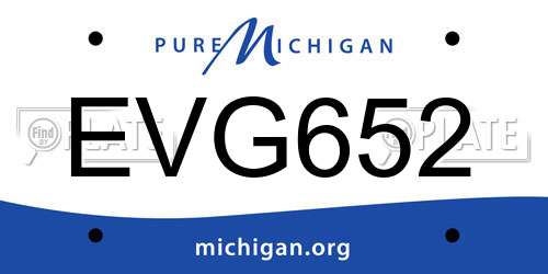 EVG652 Michigan License Plate