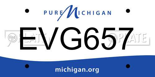 EVG657 Michigan License Plate
