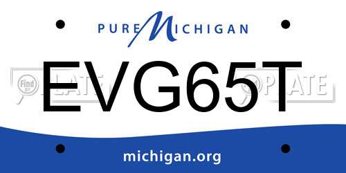 EVG65T Michigan License Plate