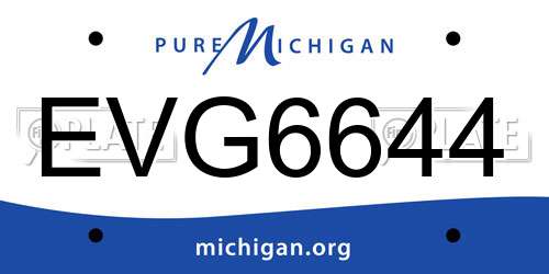 EVG6644 Michigan License Plate