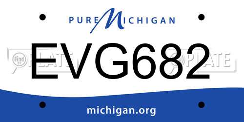 EVG682 Michigan License Plate