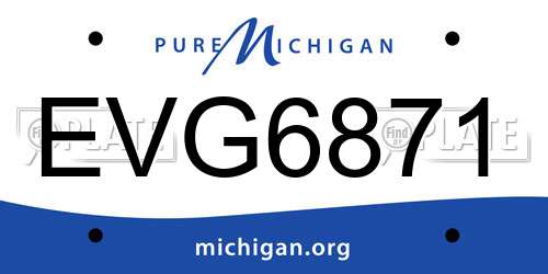 EVG6871 Michigan License Plate