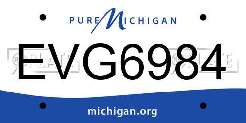EVG6984 Michigan License Plate