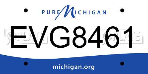 EVG8461 Michigan License Plate