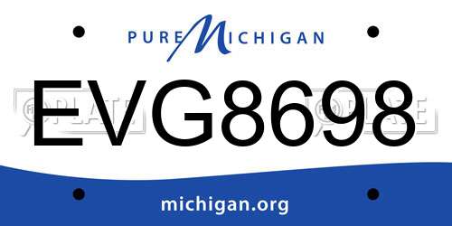 EVG8698 Michigan License Plate