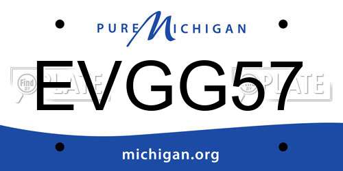 EVGG57 Michigan License Plate