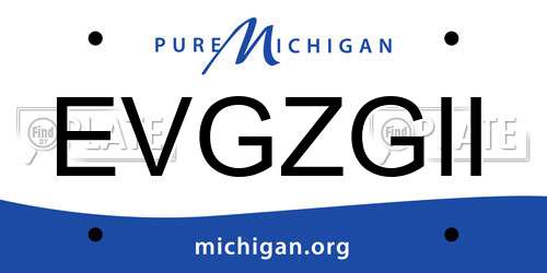 EVGZGII Michigan License Plate